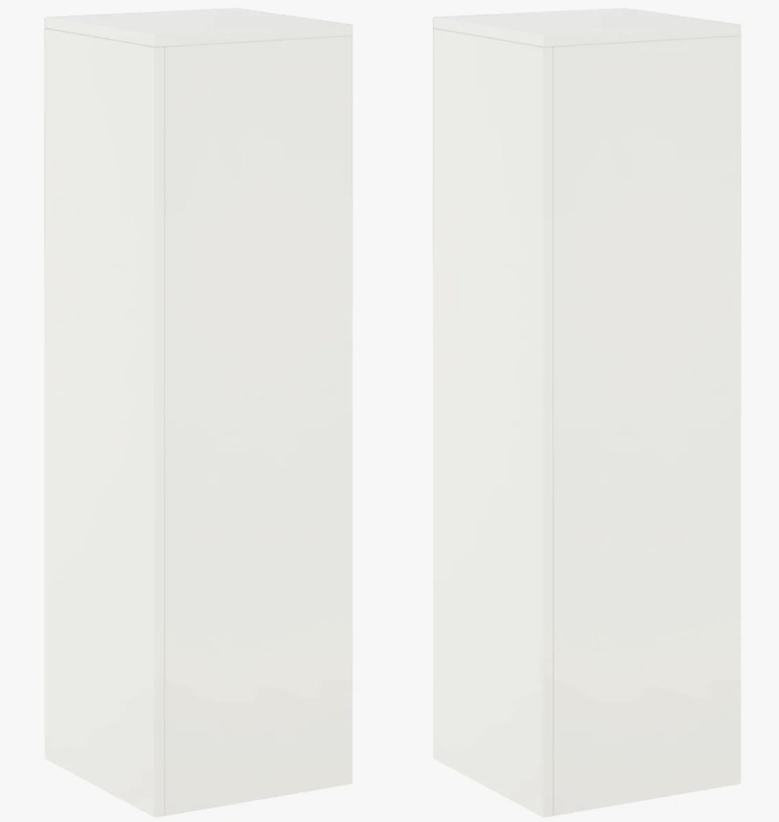 Two white steel pedestals